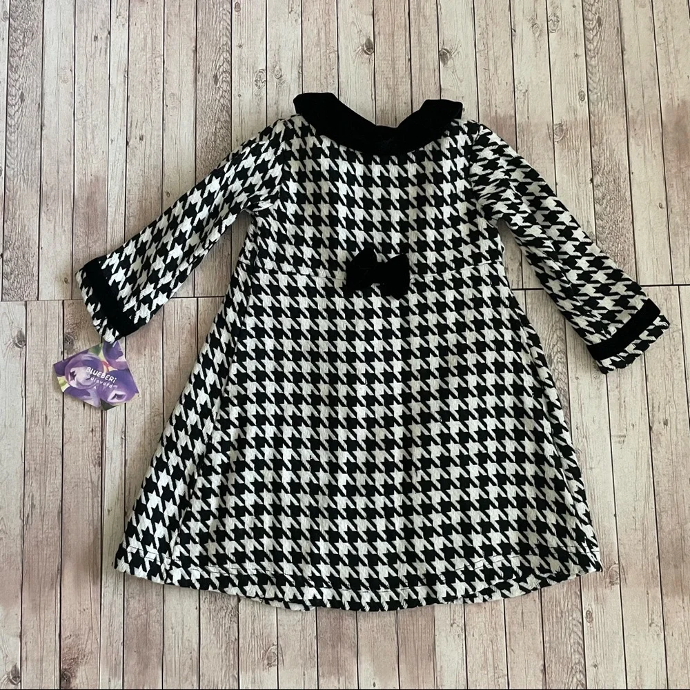 Blueberi Boulevard Youth baby Girls size 24 months black houndstooth print NWT